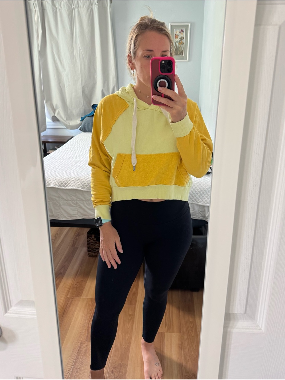 BDG Colorblock Yellow Pullover Hoodie